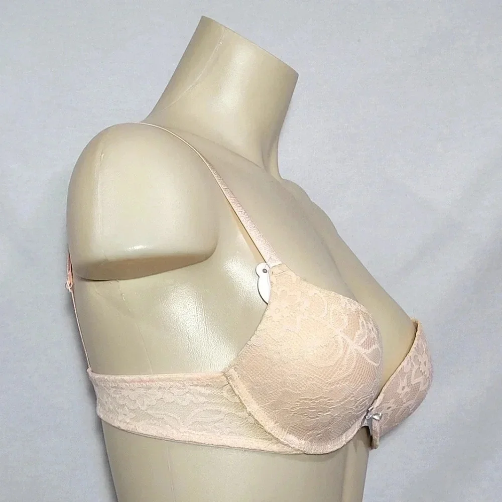36D‎ Xhilaration Lace Push-Up T-Shirt Underwire Bra Feather Peach NWT